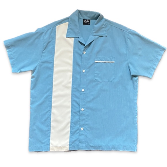 Men’s Button Down Retro Bowling Shirt Sz Large - Picture 1 of 5